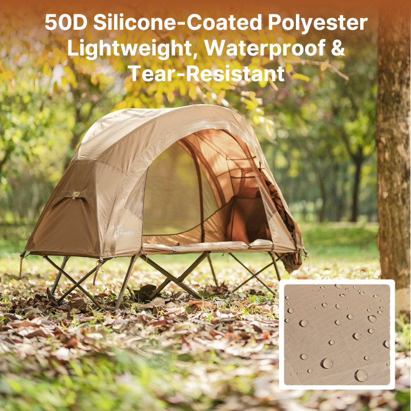 Solo camping shelter: ultralight bivy tent with rainfly, cot compatible for outdoor adventures.
