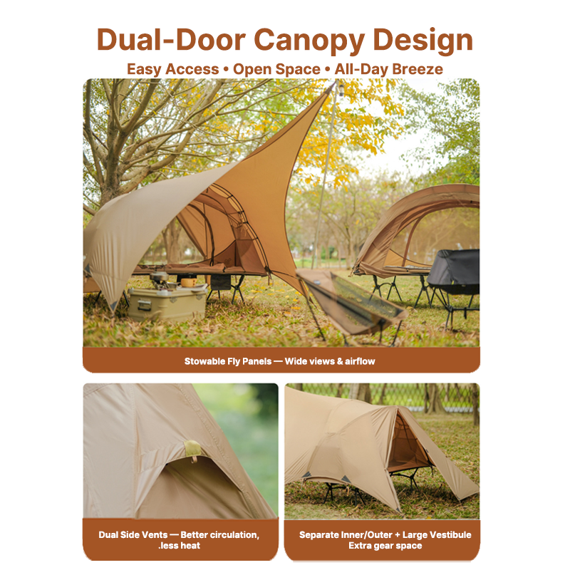 Waterproof solo bivy tent, ultralight with a protective rainfly for all your camping needs.