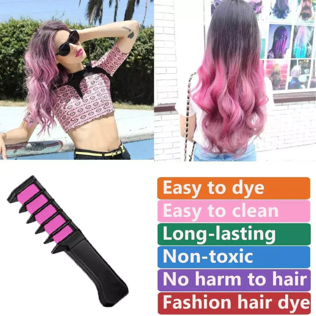 Unisex vibrant temporary hair chalk sticks in bold, blendable colors for safe, washable application on various hair types.