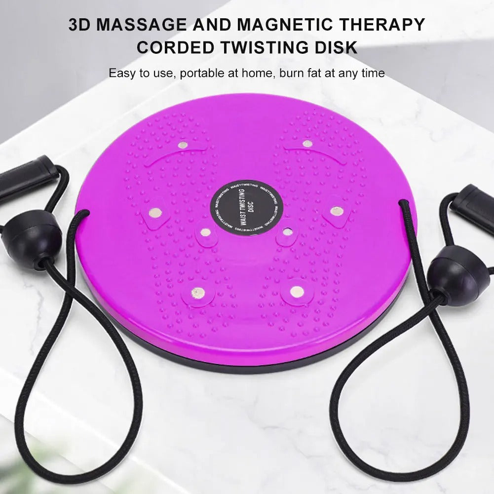 "Unisex waist twisting disc with magnetic massage points for core workouts, available in vibrant colors, supports 100KG."