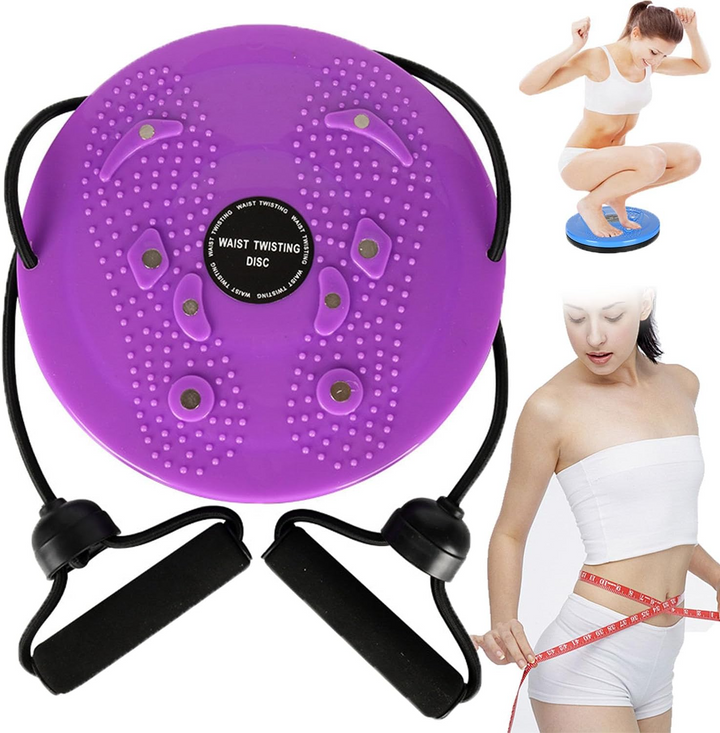 "Unisex waist twisting disc with magnetic massage points for core workouts, available in vibrant colors, supports 100KG."