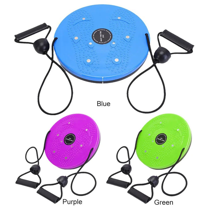 "Unisex waist twisting disc with magnetic massage points for core workouts, available in vibrant colors, supports 100KG."