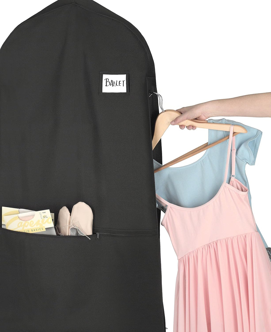 Water-repellent garment travel bag protects suits & dresses. Unisex zippered design with handy accessory pocket.
