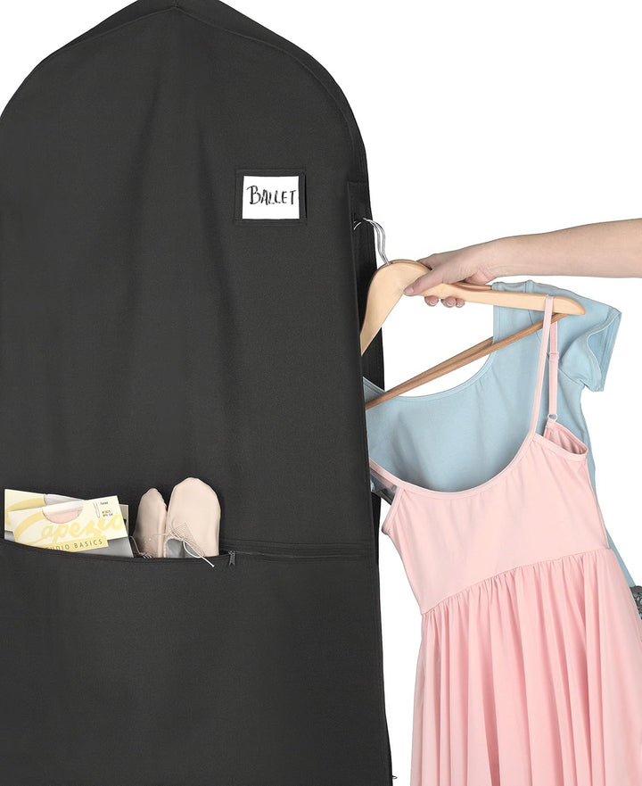 Water-repellent garment travel bag protects suits & dresses. Unisex zippered design with handy accessory pocket.