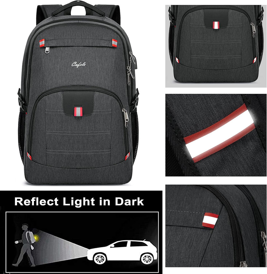 Slim profile water-resistant laptop backpack with USB port, anti-theft design, for minimalist style.