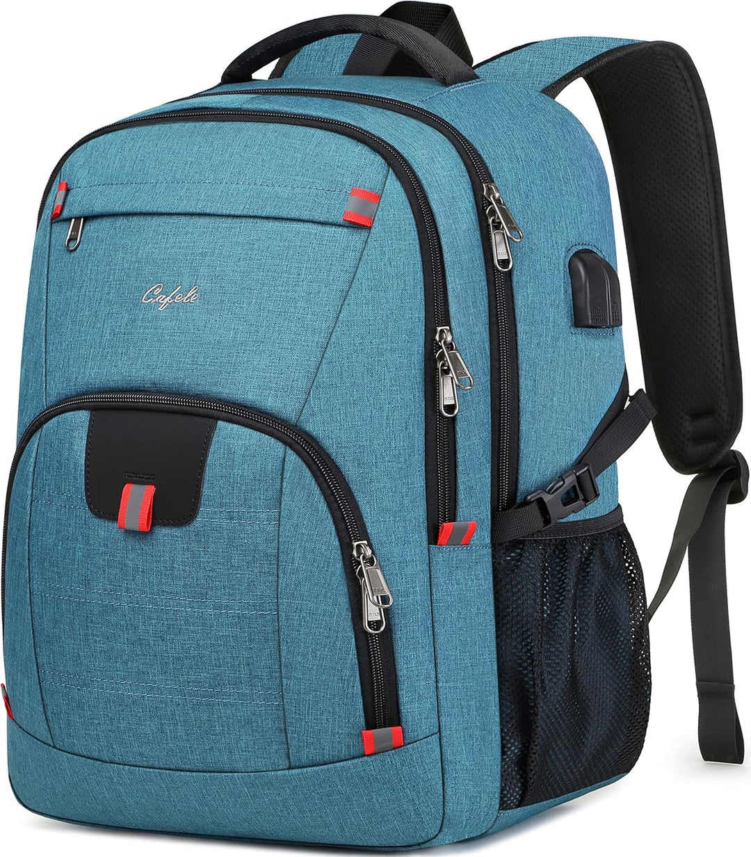 Modern unisex TechPro backpack with water resistance, anti-theft protection, and a convenient USB port.