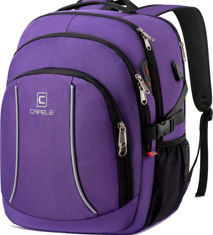 Versatile water-resistant school backpack with USB port, anti-theft design, & spacious compartments.