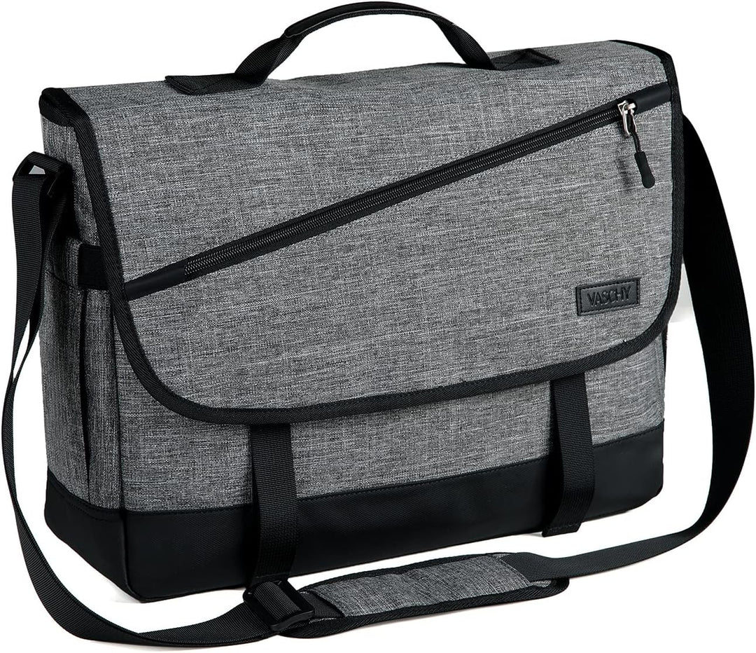 Unisex water-resistant laptop messenger bag with adjustable strap, ideal for daily commute & work.