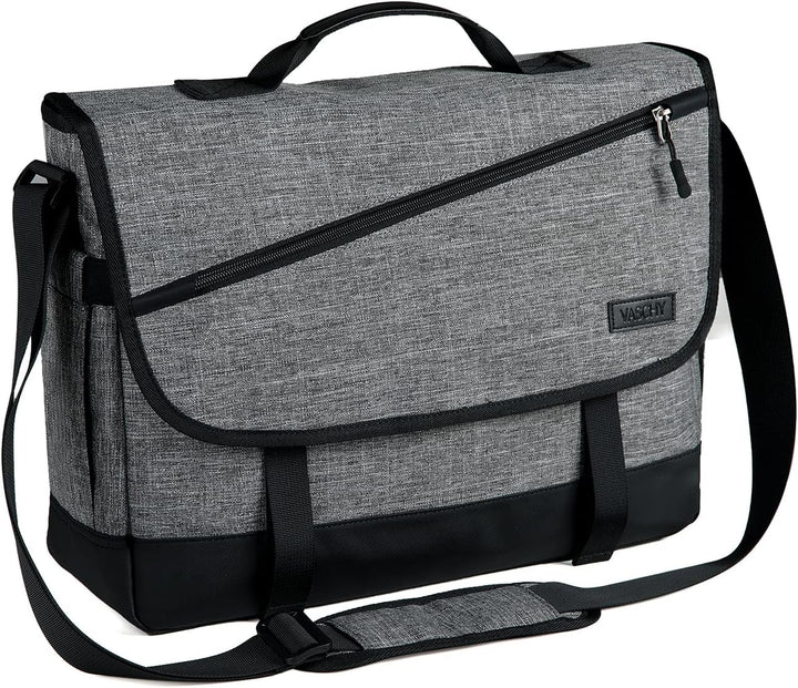 Unisex water-resistant laptop messenger bag with adjustable strap, ideal for daily commute & work.