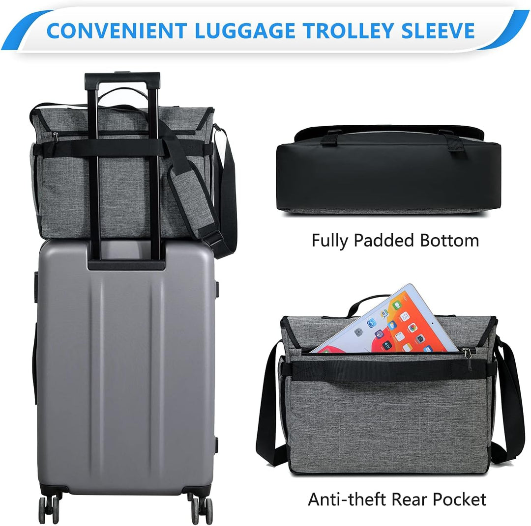 Durable unisex water-resistant laptop messenger bag for commute & travel, features an adjustable shoulder strap.