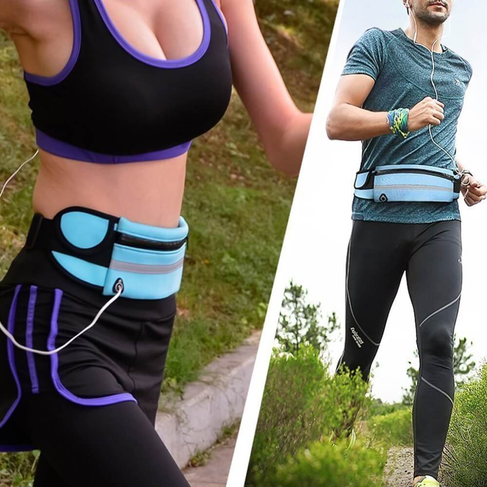 Active fitness belt, water-resistant for running, jogging, & sports. Holds phone & keys.