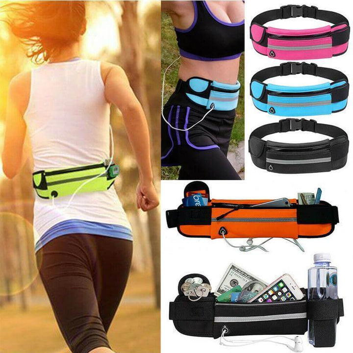 Water-resistant running belt, unisex design for phones, keys & cards. 1+1 FREE deal.