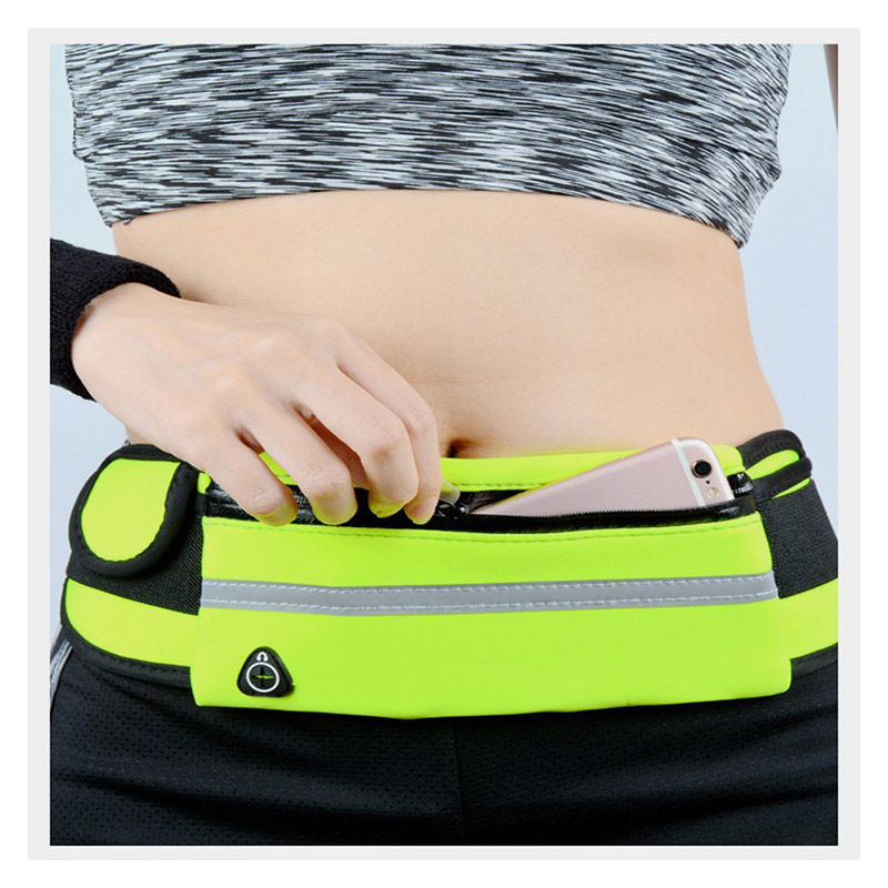 Lightweight fitness belt, water-resistant for jogging, gym, & travel. Unisex phone storage.