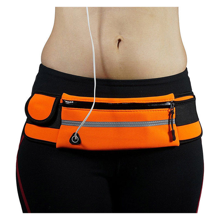 Adjustable water-resistant running belt for all active sports. Secure phone & essentials storage.