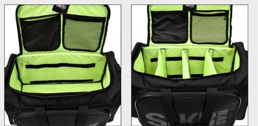 Essential unisex gear and sneaker bag, water-resistant, for organized travel and sports.