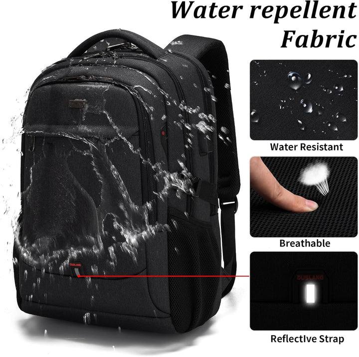 USB charging port backpack for laptops, travel, and daily essentials.