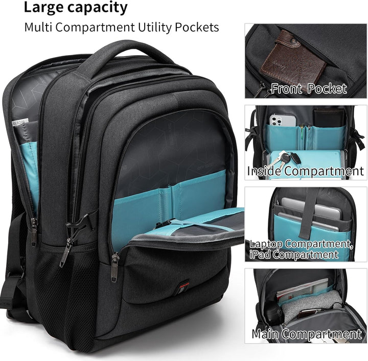 Business travel anti-theft backpack, perfect carry-on with organized pockets.