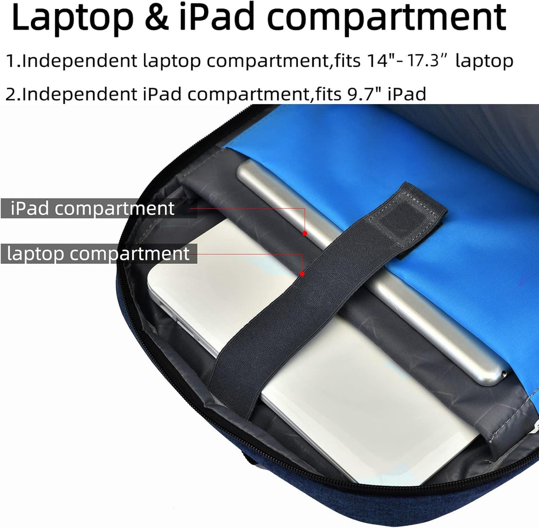 Durable carry-on travel backpack with USB charging port for business trips.
