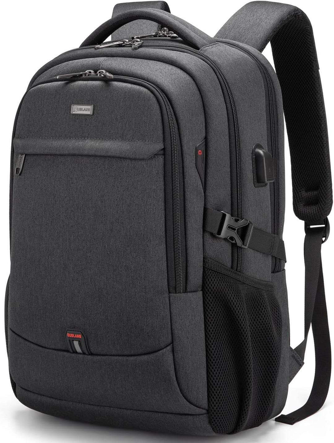 Unisex multi-purpose backpack with water-resistant fabric and anti-theft zipper.