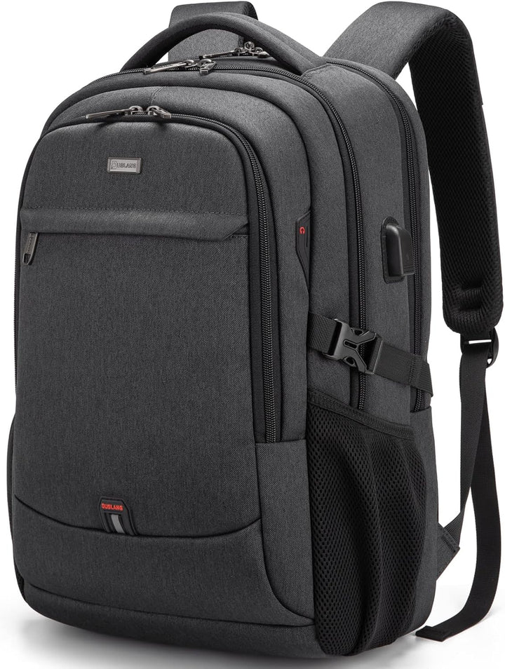 Unisex multi-purpose backpack with water-resistant fabric and anti-theft zipper.