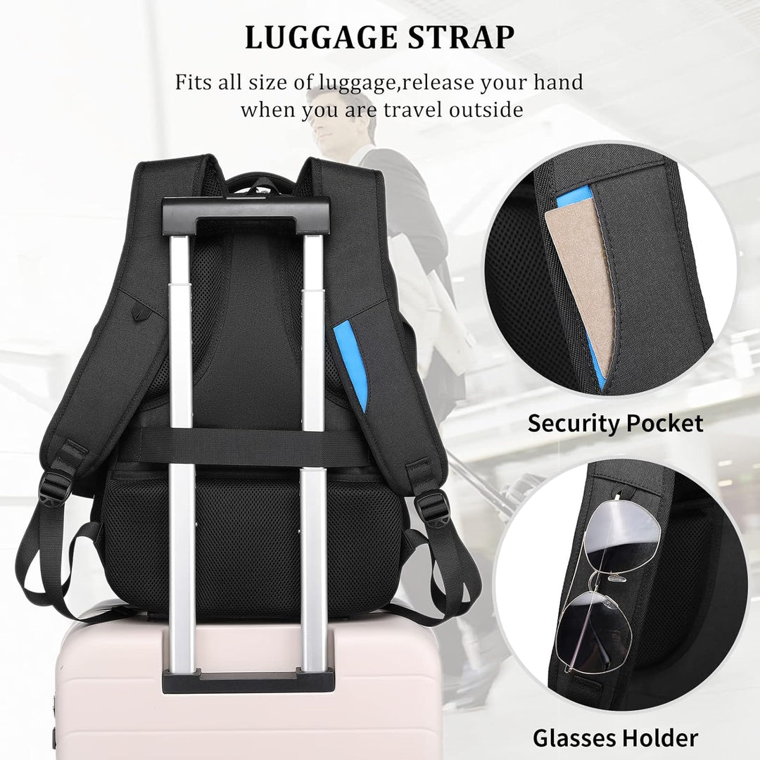 Water-resistant anti-theft backpack for secure travel & daily commute.
