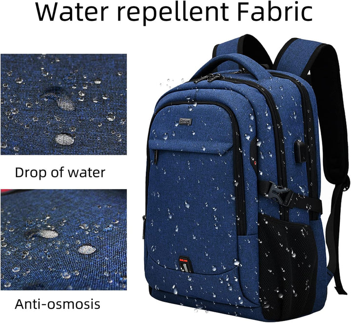 Ergonomic anti-theft travel backpack, perfect for men & women, with USB port.