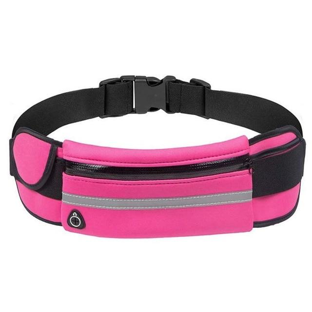 Waterproof running belt for athletes, featuring secure phone holder. Lightweight, adjustable & bounce-free for comfort.