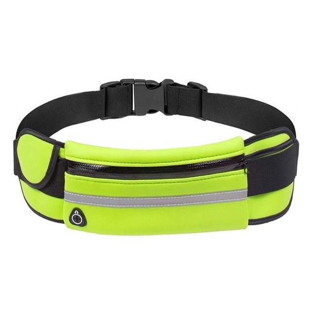 Secure phone holder in a waterproof fitness waist pack. Stay active & keep your device dry with this lightweight running belt.