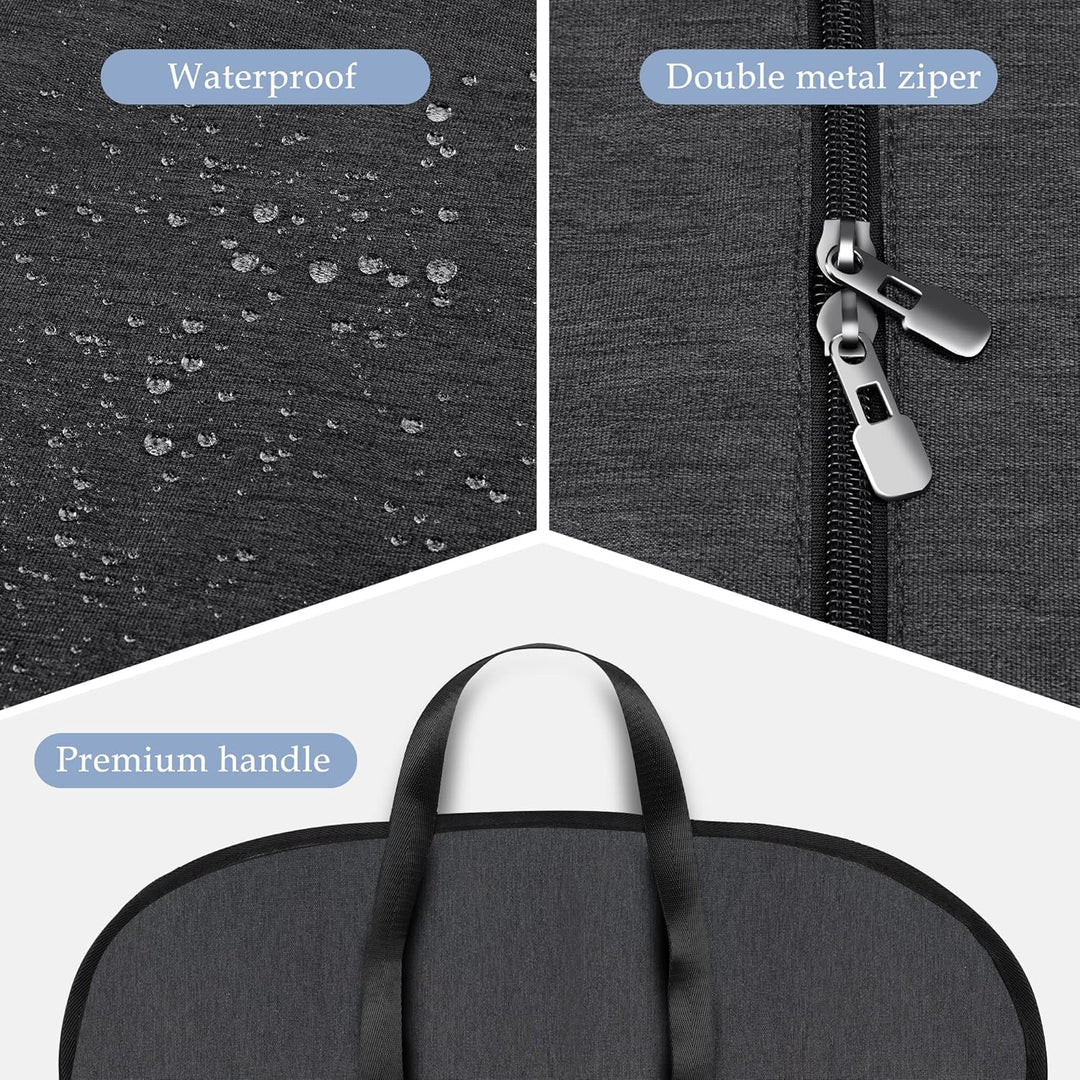 Unisex foldable waterproof suit cover & garment bag. Ideal travel accessory for wrinkle-free clothing storage & protection.