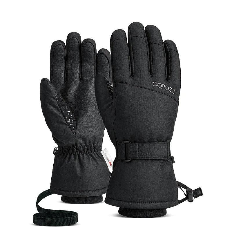 Durable unisex waterproof gloves, ideal for winter outdoor activities like hiking and snow sports.