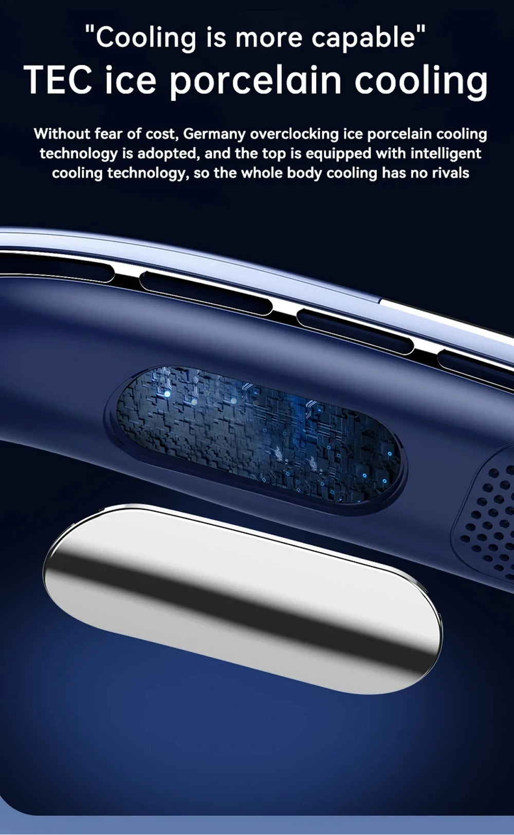 Instant cooling for summer: Unisex wearable neck air conditioner, perfect outdoor gear.