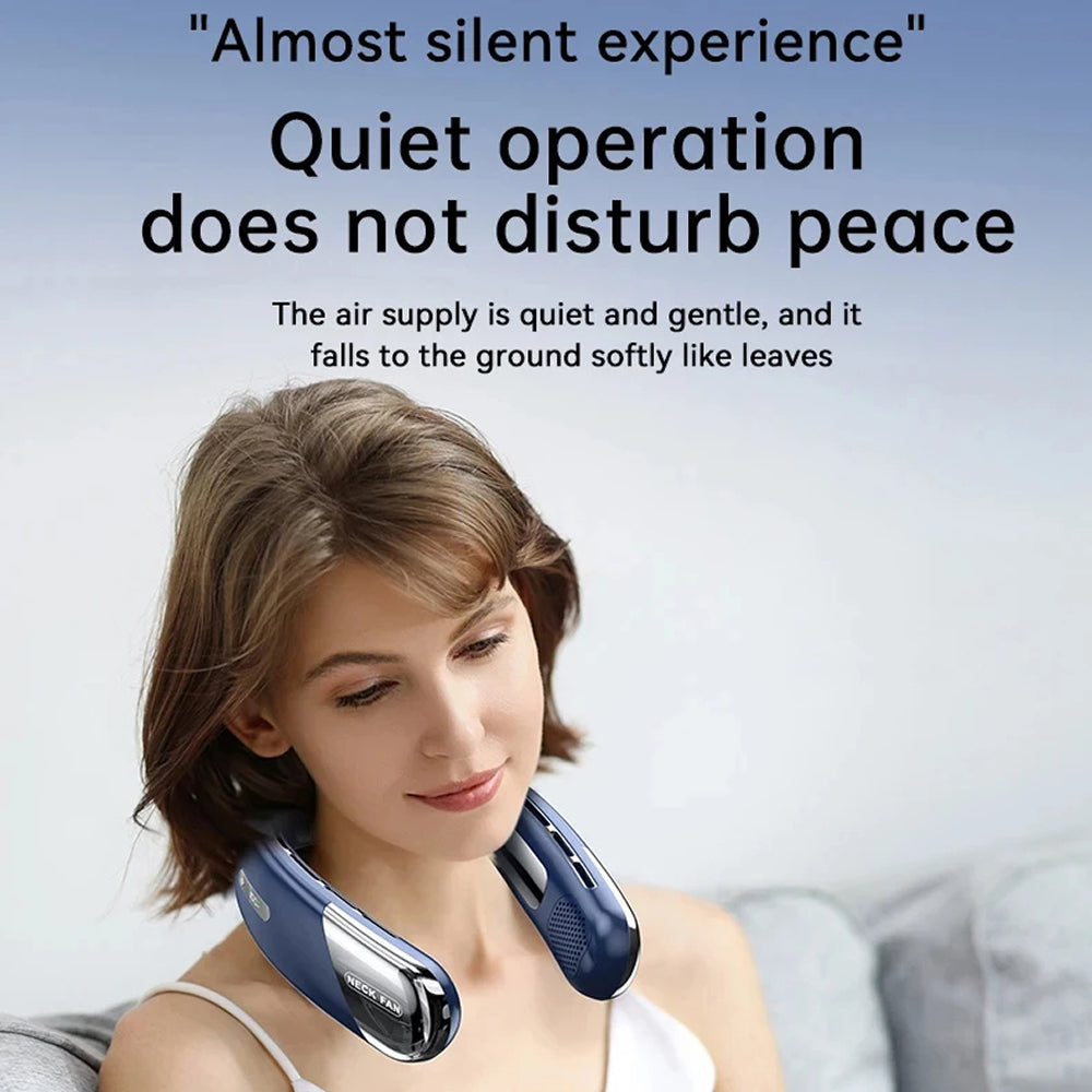 Stay cool with this wearable neck air conditioner. Instant cooling relief for outdoor gear.