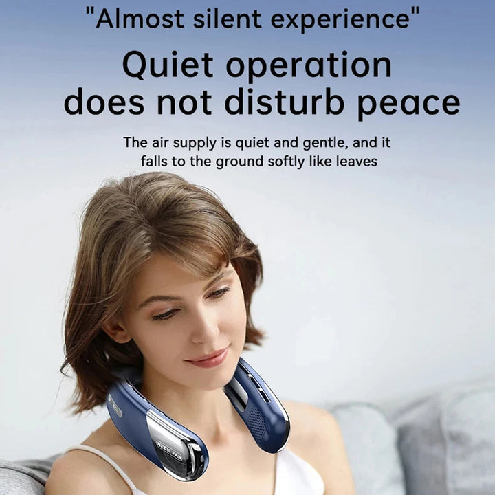 Stay cool with this wearable neck air conditioner. Instant cooling relief for outdoor gear.
