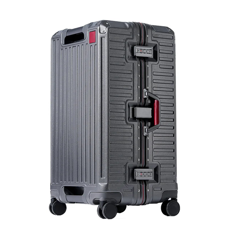 Unisex wide grip hard shell suitcase with spinner wheels for effortless travel.