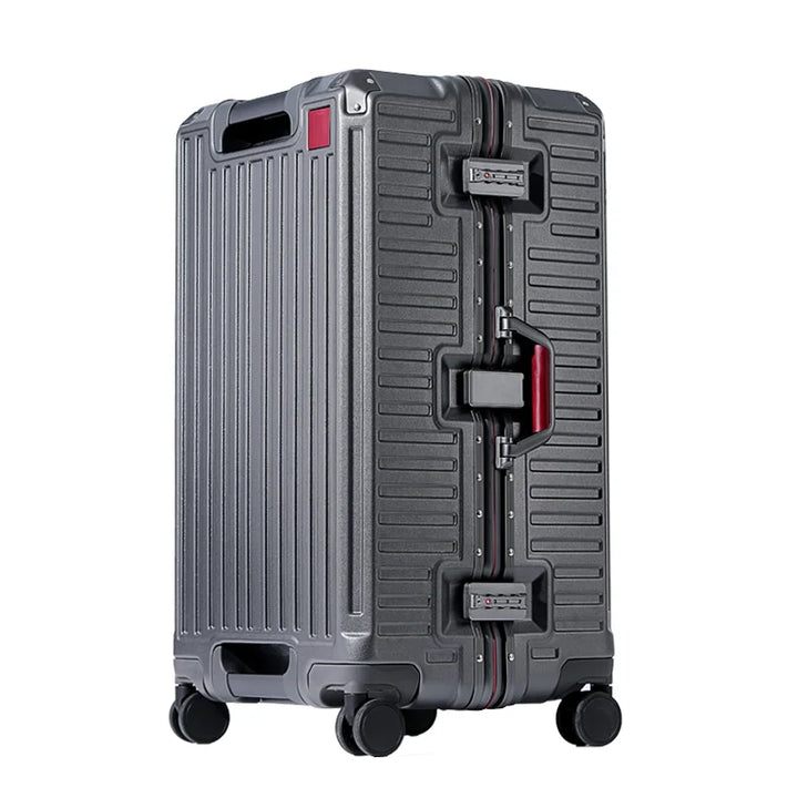 Unisex wide grip hard shell suitcase with spinner wheels for effortless travel.