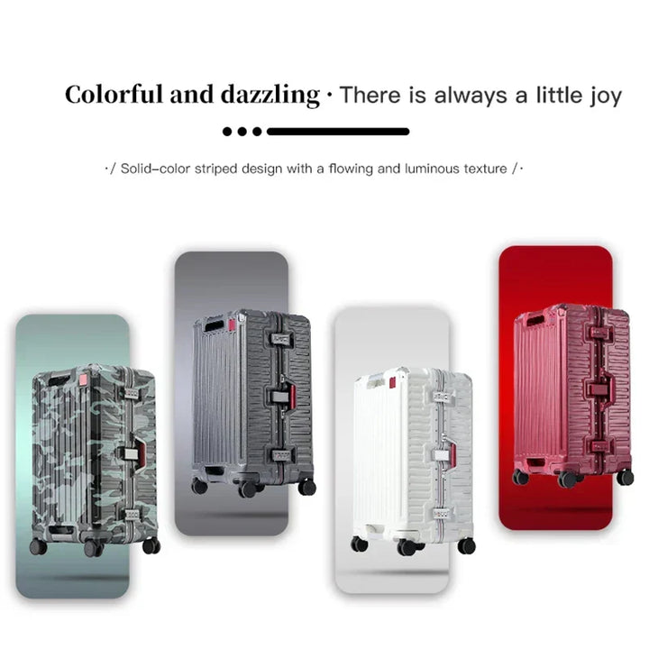 Stylish unisex hard shell suitcase, wide grip, perfect for organized packing on any trip.