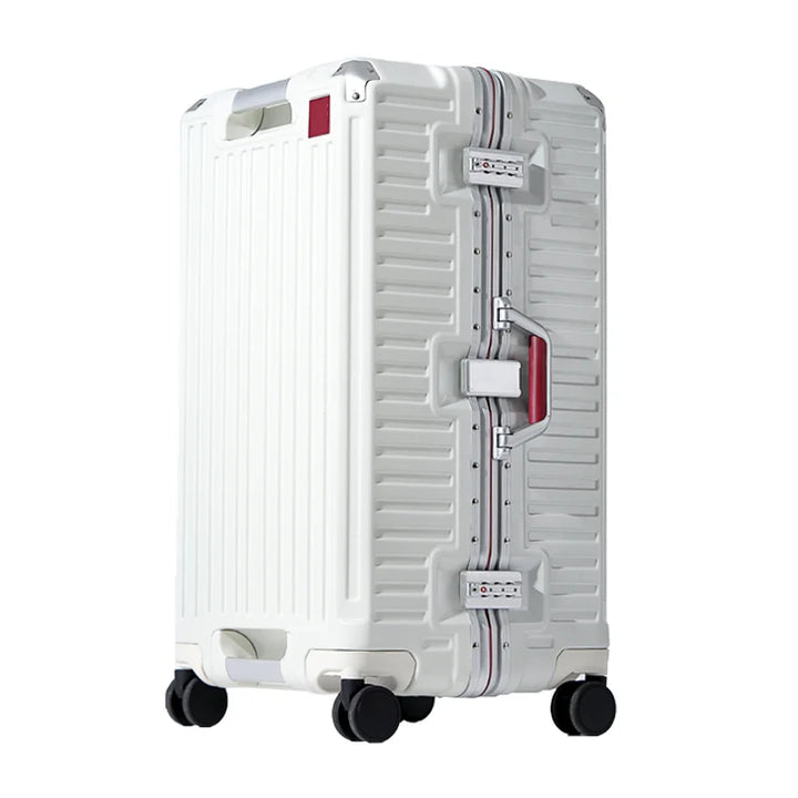 Business travel ready: durable hard shell wide grip luggage, smooth spinner wheels.