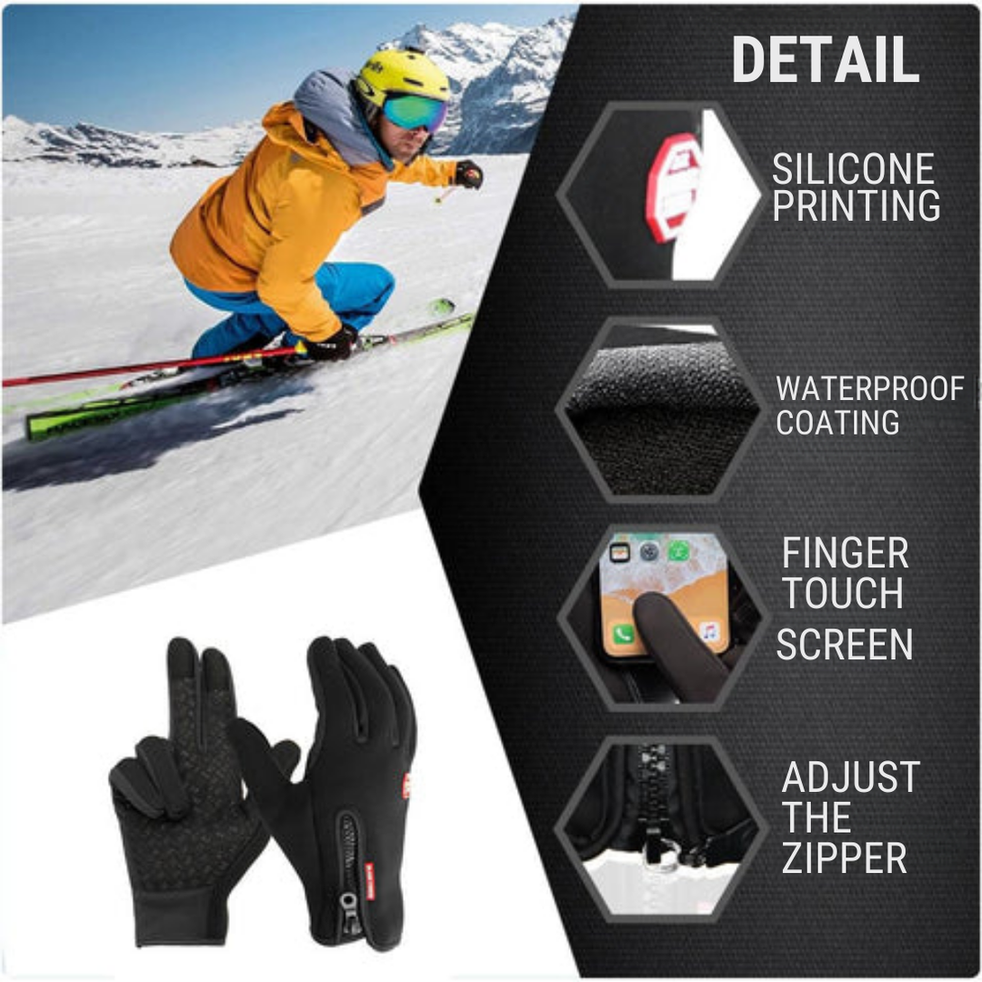Warm thermal heated gloves for men & women, perfect for winter cycling, skiing, and all cold-weather outdoor activities.