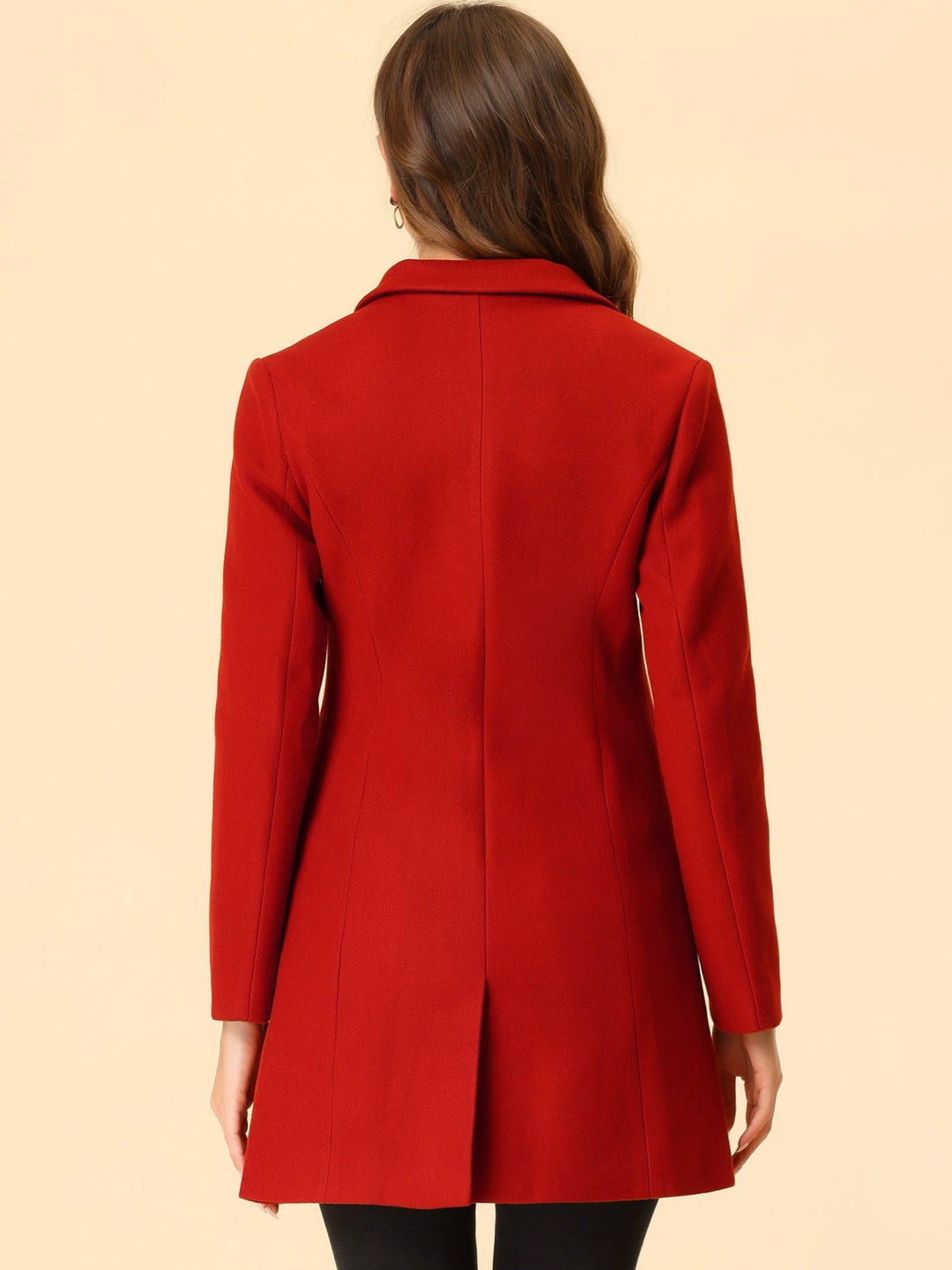 Chic women's collared winter coat. Classic tailored fit, long sleeve for elegant cold weather fashion.