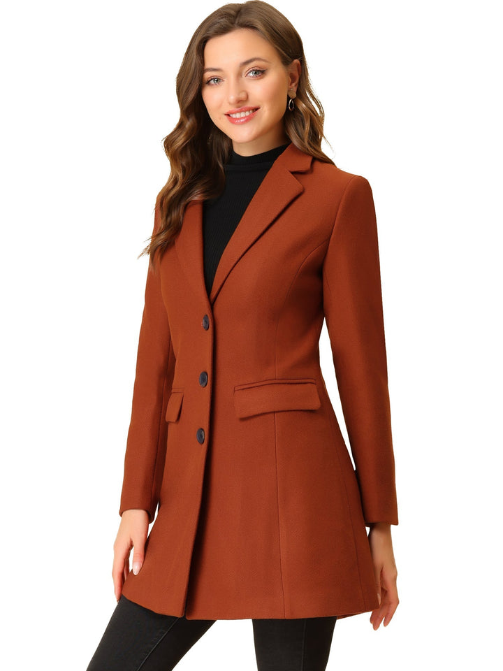 Women's collared winter coat, tailored & elegant. Perfect for classic cold weather fashion.