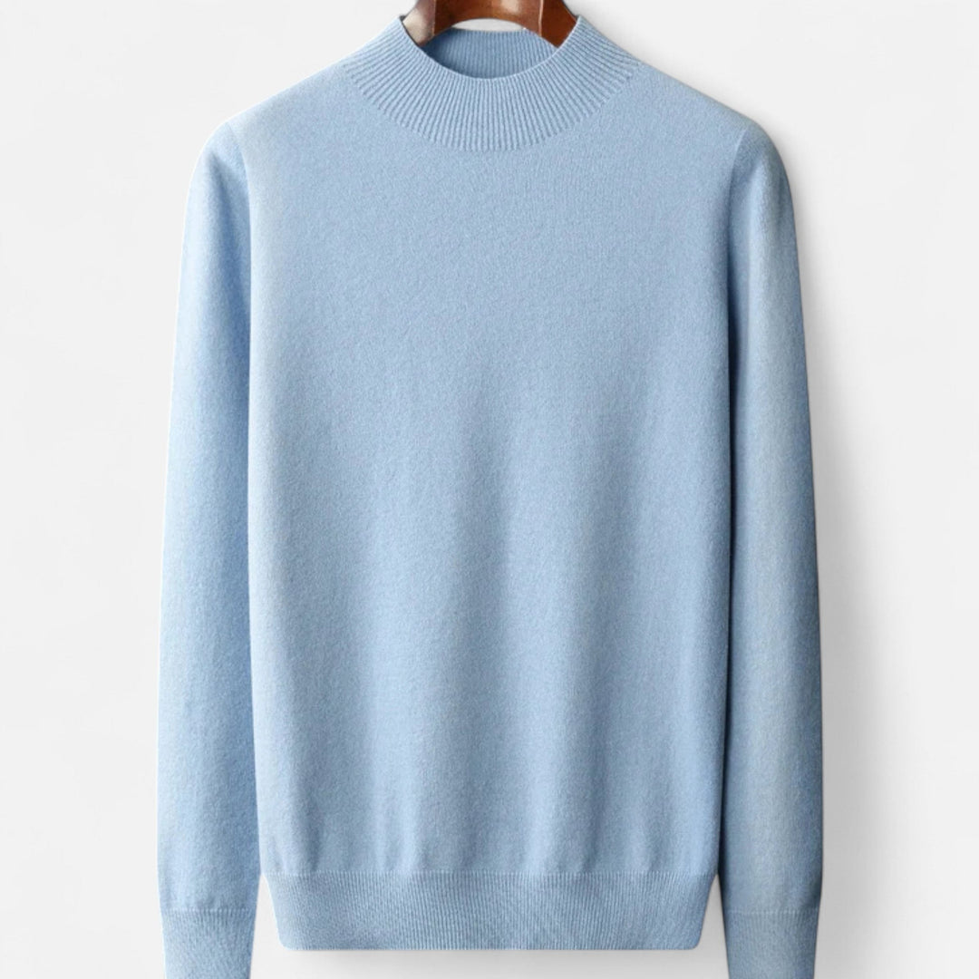 Valmonti men's half-turtleneck pullover sweater in knitwear, perfect for elegant autumn & winter style.