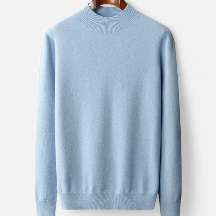 Valmonti men's half-turtleneck pullover sweater in knitwear, perfect for elegant autumn & winter style.