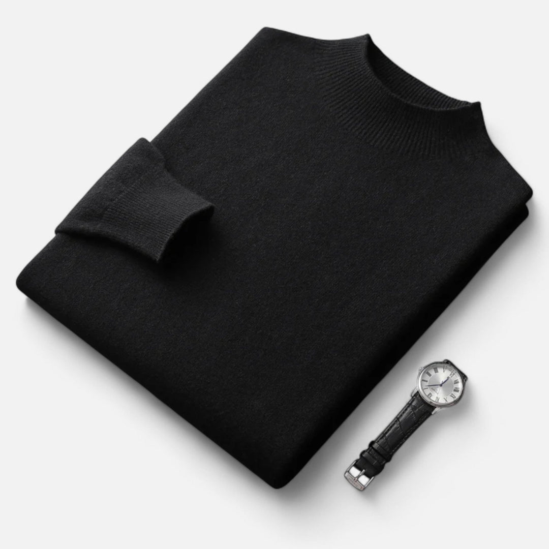 Valmonti men's knit sweater, a cozy half-turtleneck pullover designed for ultimate comfort & winter style.