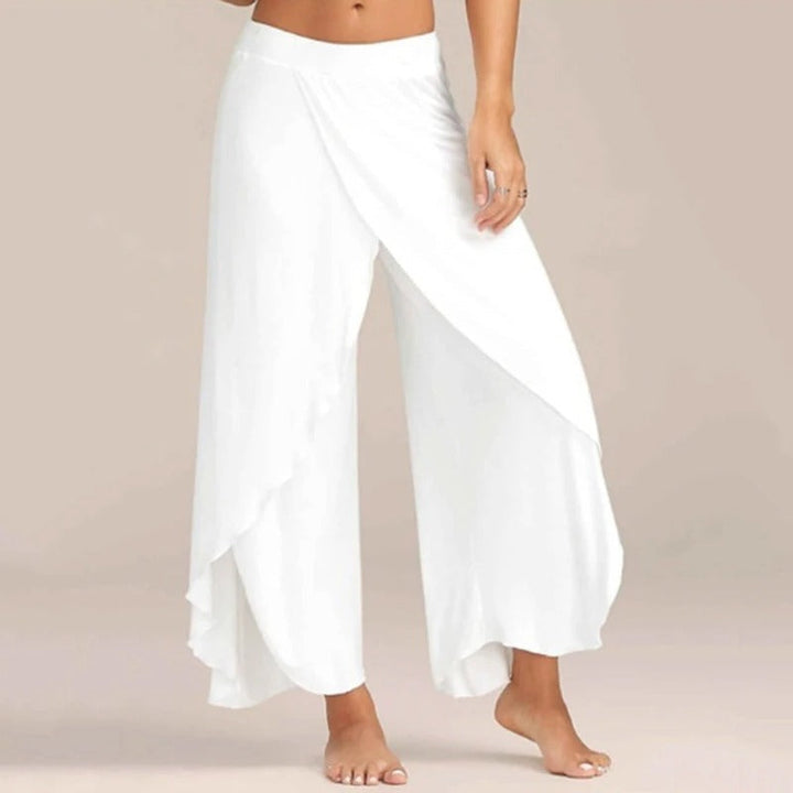 Amarae Women's high-waist yoga pants in black, designed for ultimate comfort & support during workouts.