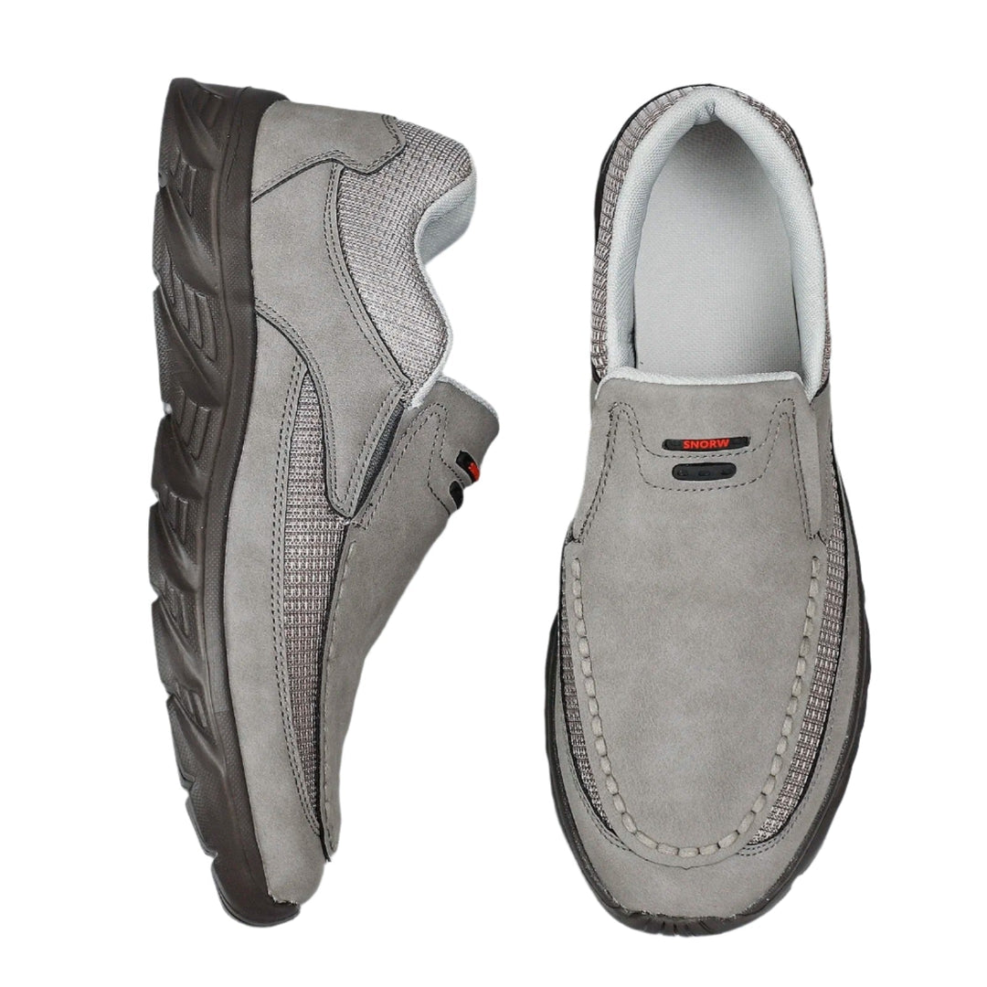 Khaki men's slip-on loafers, combining comfort & casual fashion for versatile wear.