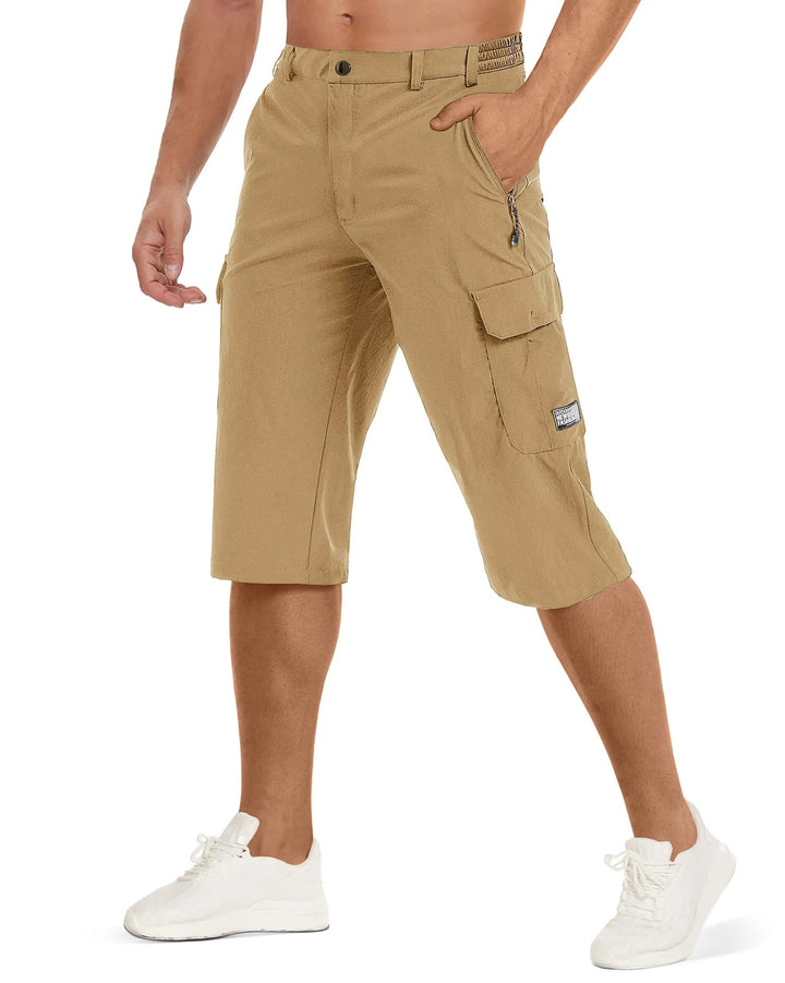 Women's lightweight quick-drying cargo shorts in black, perfect for summer outdoor activities & casual wear.