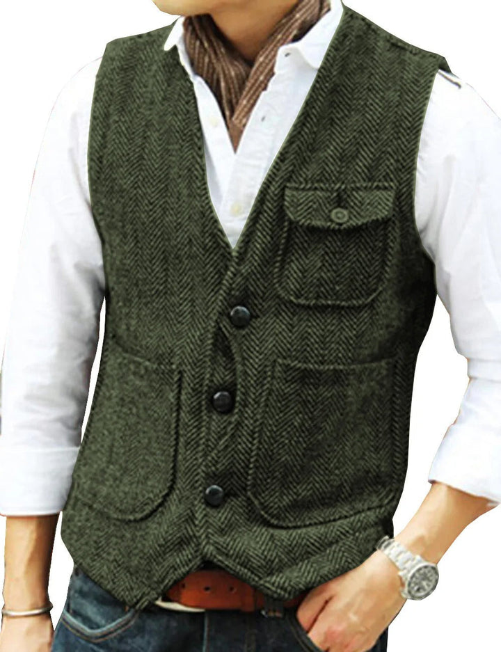 Elegant men's vintage waistcoat, classic fit. Ideal for sophisticated layering and tailored looks.