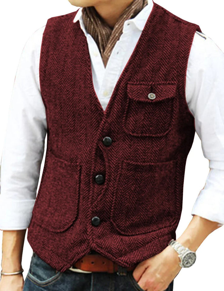 Men's heritage-inspired vintage vest, classic fit waistcoat with a modern twist. For discerning style.