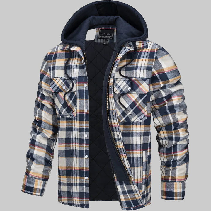Elegant men's autumn jacket, perfect for smart casual fall fashion. Versatile lightweight outerwear with zipper.