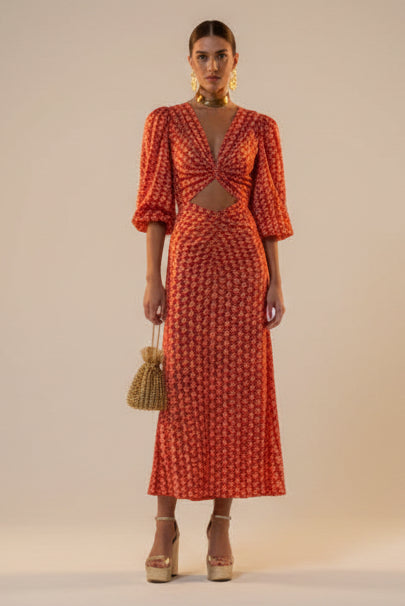 Elegant women's flowing midi dress in blue, perfect for summer parties & versatile casual or formal wear.